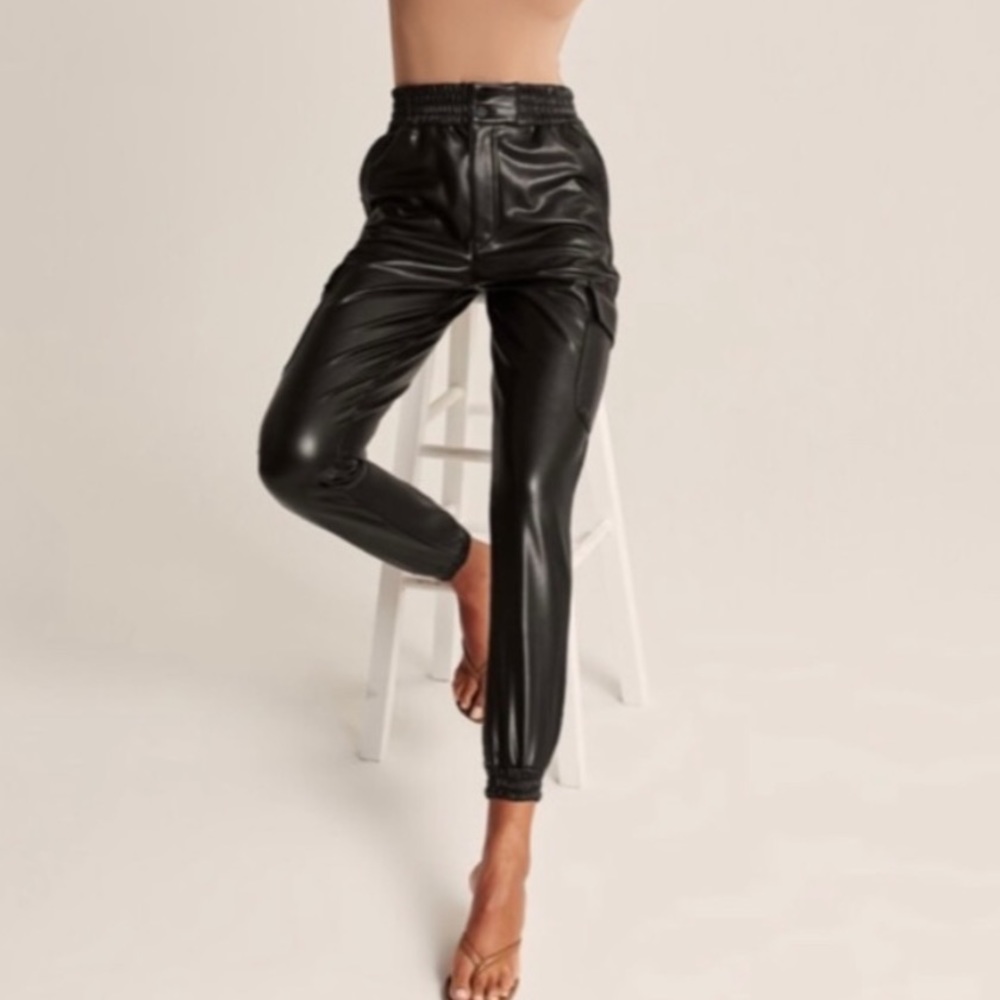 BNWT Abercrombie Vegan Leather Joggers